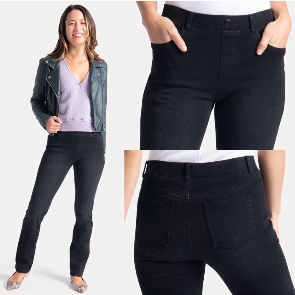 Lot of 3 Betabrand Straight-Leg Jeans in Navy, Black, Gray - Picture 5 of 8